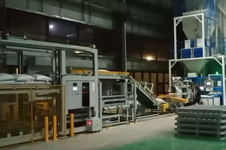 automatic packaging line for large bags of fertilizer