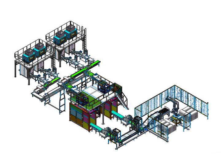 FFS Packaging Machine Visual palletizer, dynamic palletizing adjustment, GMP sterile palletizing, Industry 4.0 post packaging