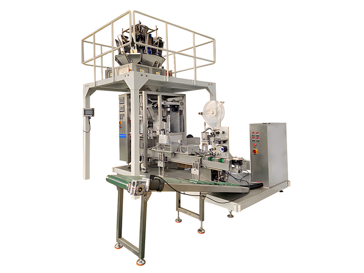TB1000 packaging machine, square bottom packaging, label packaging, FFS packaging machine, automated packaging, efficient production, powder packaging, granule packaging