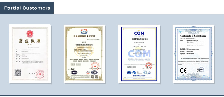 packing machine Various certificates for packaging machinery
